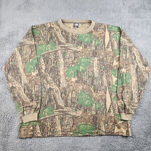 VTG Trebark Green Leaf Pattern Camouflaged Shirt Men's XXL Long Sleeve USA Made
